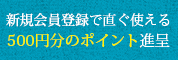 新規会員登録で500ポイント進呈！
